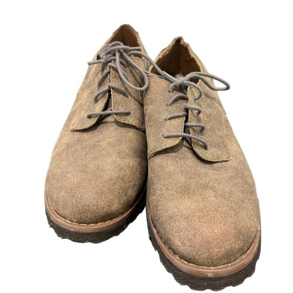 Brogues by B.O.C Brown Faux Leather Suede 9 Oxford Lace Up Shoe Casual Business - Picture 2 of 12
